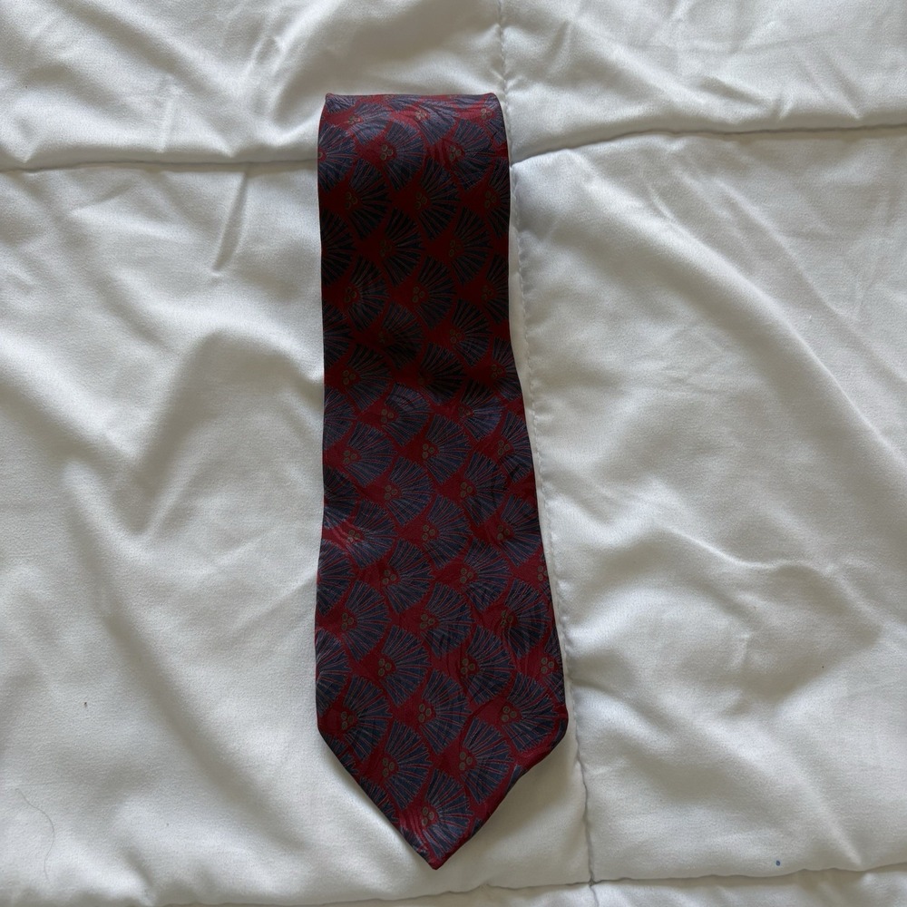 NWT Vintage Oleg Cassini 100% Silk 1970s 80s Red Neck Tie Quiet Luxury Designer